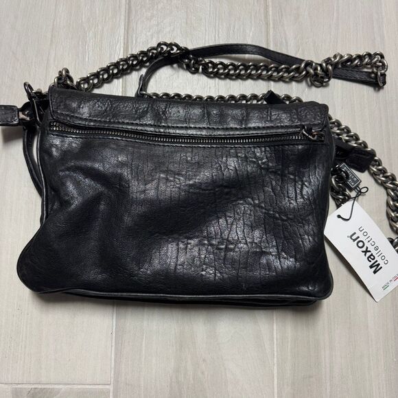 Maxon Collection Black Leather Crossbody Bag - Picture 4 of 7
